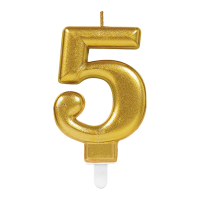 Candle Number 5 Gold